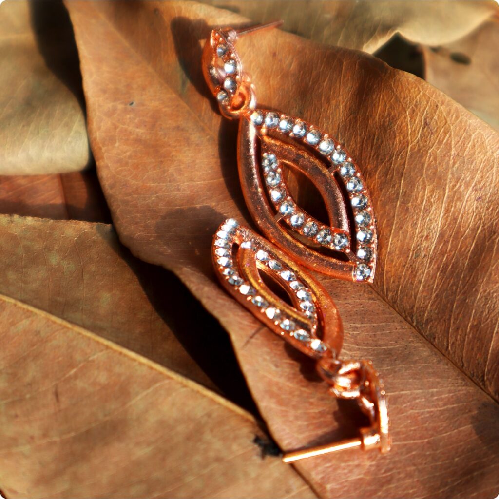 Rose Gold Crystal Drop Earrings